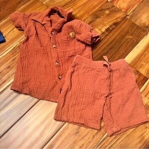 Toddler boy American hawk cotton short set. Size 2t